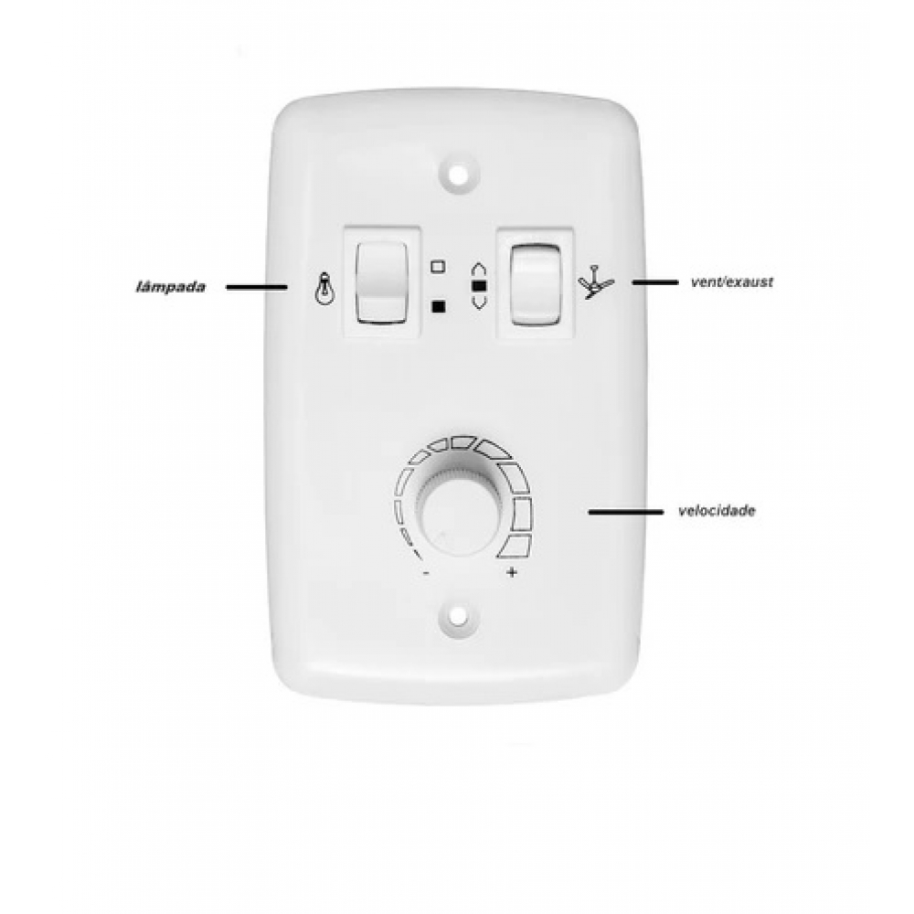 Controle p/vent.teto c/dimer + 2t cod 300