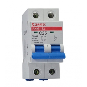 Disjuntor bipolar din 25a curva c sibratec