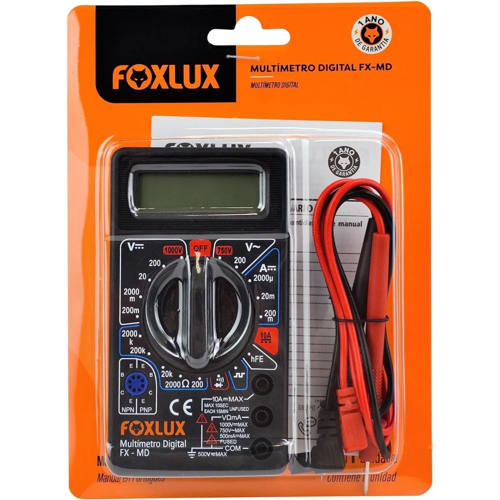 Multimetro digital foxlux cod 30.01