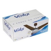 VENTILADOR TETO NUNES 127V PR/ IMBUIA BORDA INF. 6500K  (1908) VENTEX