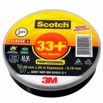 KIT 5 ROLOS FITA ISOLANTE 3M 33+ 20MTS