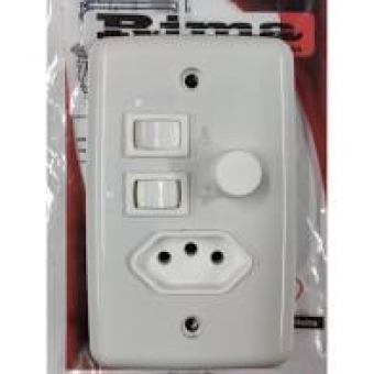 Controle p/vent.teto c/dimer + tomada cod 307