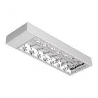 luminaria 2 x 09w p/ lamp. de led sobrepor com aletdas aluminio abalux