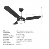VENTILADOR TETO VALEN LED PRETO 6000K (706) VENTEX
