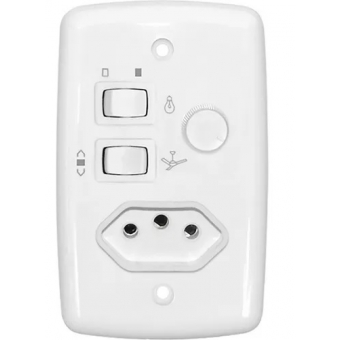 Controle p/vent.teto c/dimer + tomada cod 307