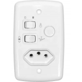 Controle p/vent.teto c/dimer + tomada cod 307
