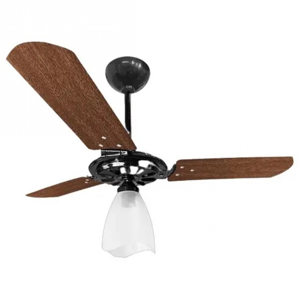 Ventilador de teto ventex yris 3 pas  127v preto / pas pretas (150w) - PRETO COM PAS MOGNO